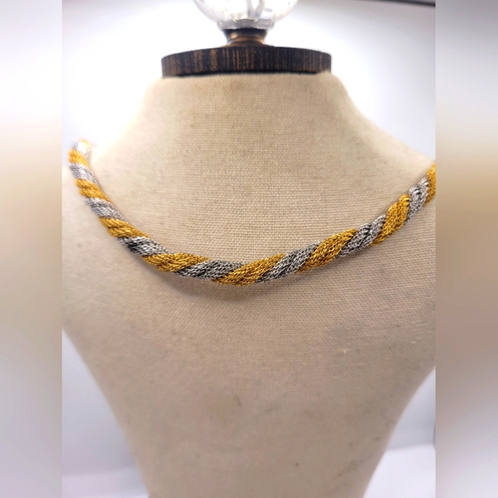 Gold and Silver Twisted Necklace